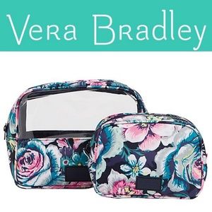 Vera Bradley 2 piece cosmetic bags Set in Garden Picnic pattern ReActive